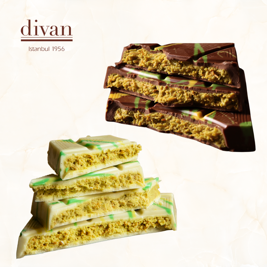 2枚組】ピスタチオドバイチョコレート 80g ミルク&ホワイト – divan 2枚組】ピスタチオドバイチョコレート 80g ミルク&ホワイト – divan