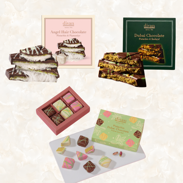 【数量限定】バレンタイン3点セット(ドバイチョコレート・ドバイチョコプラリネ・エンジェルヘアチョコレート)